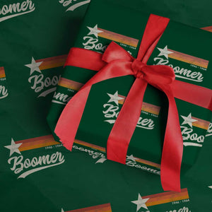 Boomers Generation Wrapping Paper Roll Vintage Retro Gift TS10 Green Print Your Wear