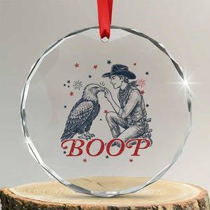 Boop Eagle Crystal Glass Ornament Western Cowboy Patriotic 4th of July TS14 Transparent Glass 3'' Circle Print Your Wear