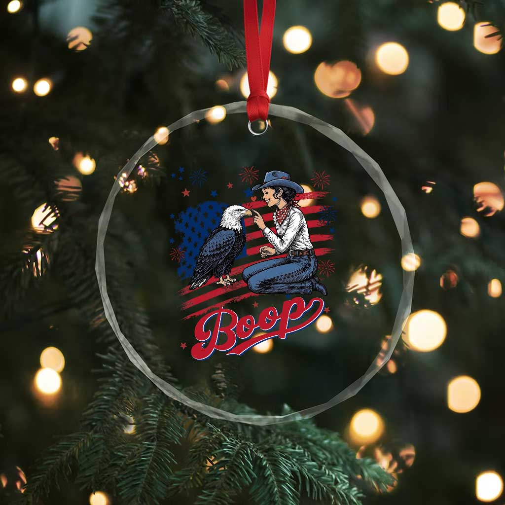 Boop Eagle Crystal Glass Ornament Western Cowgirl Patriotic USA American 4th of July TS14 Print Your Wear