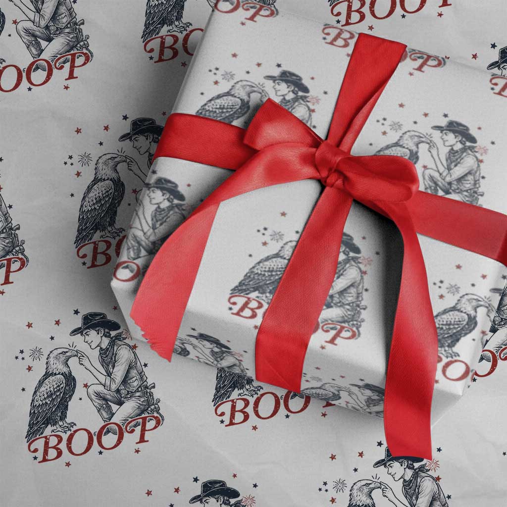 Boop Eagle Wrapping Paper Roll Western Cowboy Patriotic 4th of July TS14 White Print Your Wear