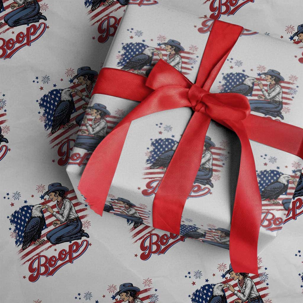 Boop Eagle Wrapping Paper Roll Western Cowgirl Patriotic USA American 4th of July