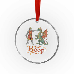 Boop Medieval Knight Dragon Crystal Glass Ornament Funny Ren Faire Dark Fantasy
