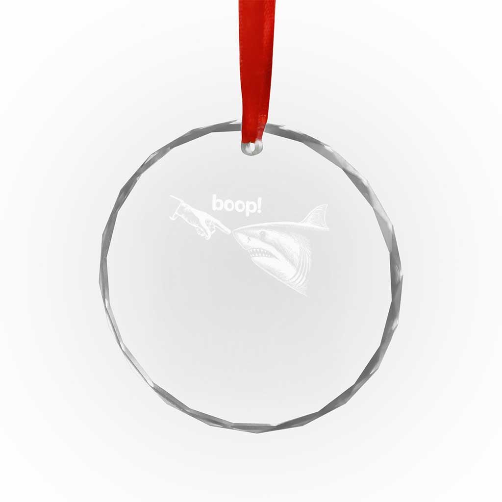 Boop Shark Meme Crystal Glass Ornament Funny Nose Touch Shark Lovers Ocean Life TS11 Print Your Wear