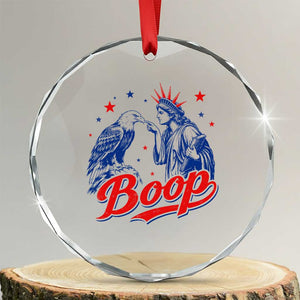 Boop Statue of Liberty and Eagle 4th of July Crystal Glass Ornament TS11 Transparent Glass 3'' Circle Print Your Wear