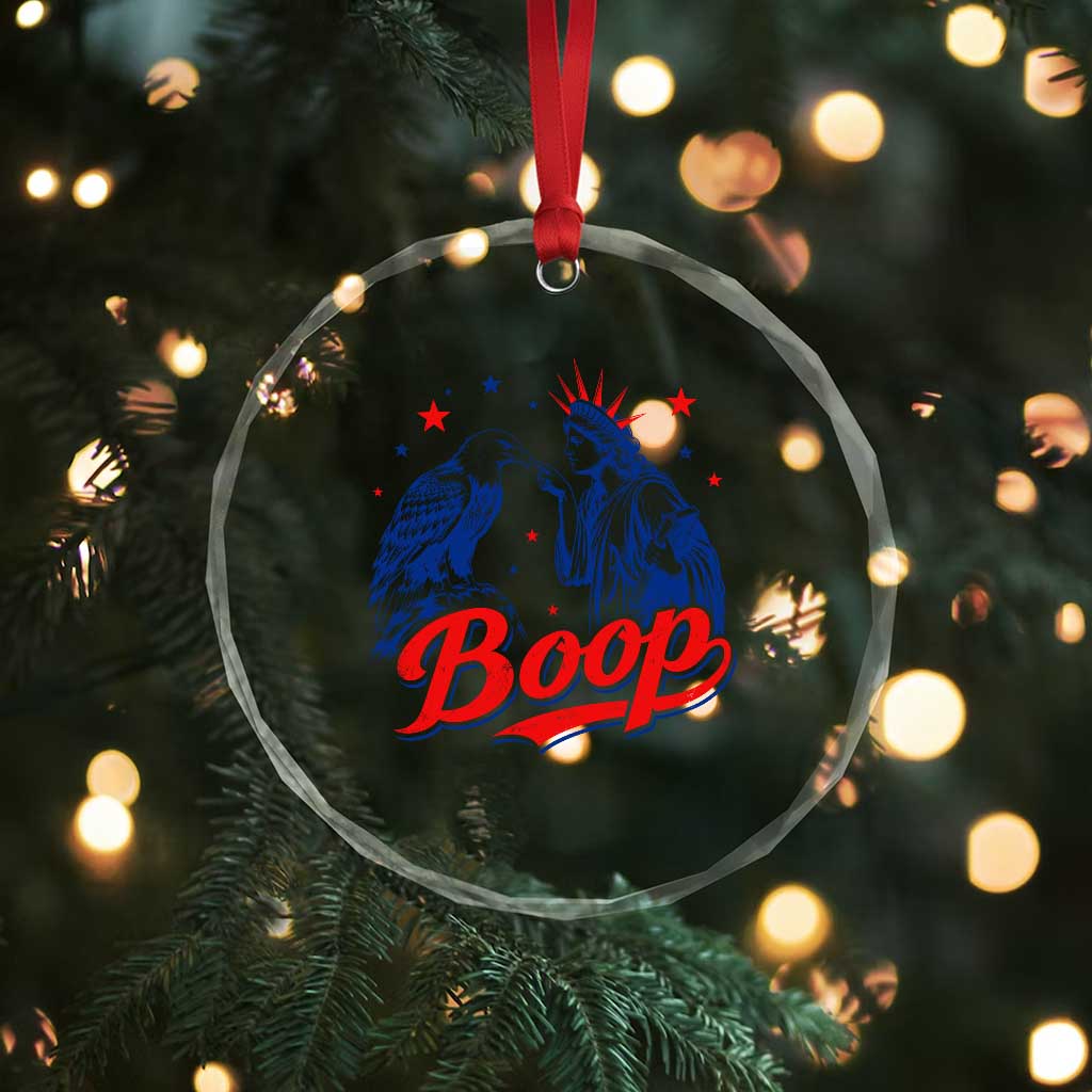 Boop Statue of Liberty and Eagle 4th of July Crystal Glass Ornament TS11 Print Your Wear