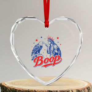 Boop Statue of Liberty and Eagle 4th of July Heart Crystal Glass Ornament