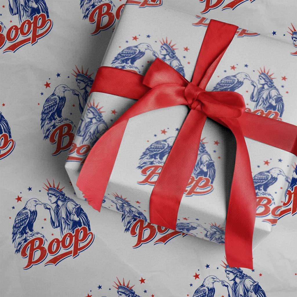 Boop Statue of Liberty and Eagle 4th of July Wrapping Paper Roll TS11 White Print Your Wear