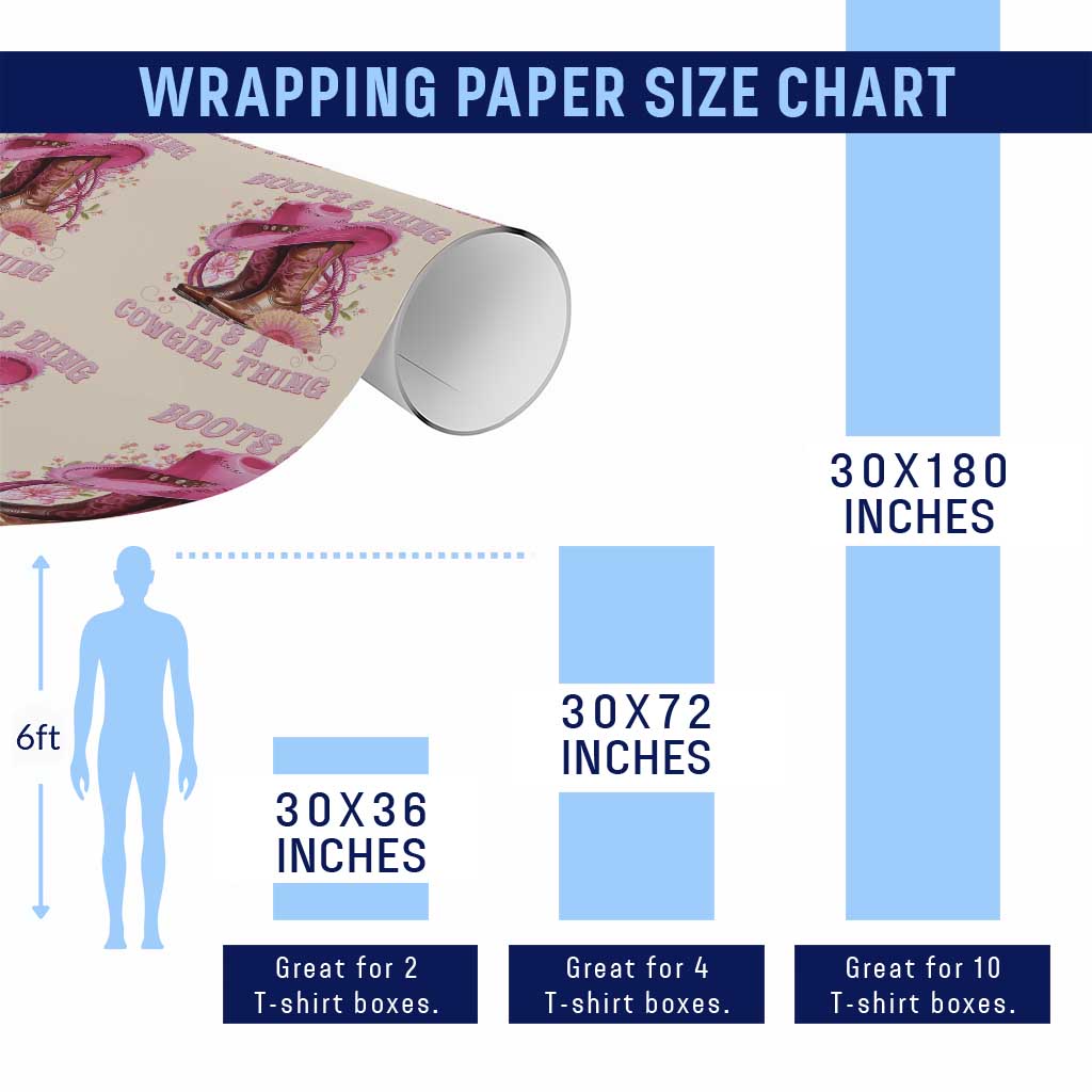 Boots and Bling Its A Cowgirl Thing Western Cowgirl Wrapping Paper Roll TS10 Print Your Wear