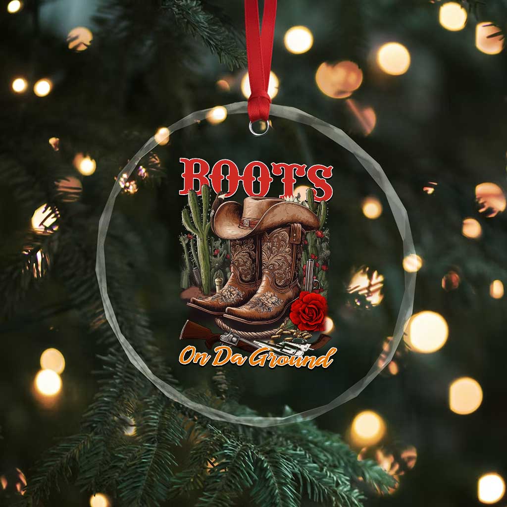 Boots On The Ground Crystal Glass Ornament Cowgirl Line Dance Western Cowboy TS02 Print Your Wear