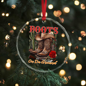 Boots On The Ground Crystal Glass Ornament Cowgirl Line Dance Western Cowboy TS02 Print Your Wear