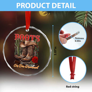 Boots On The Ground Crystal Glass Ornament Cowgirl Line Dance Western Cowboy TS02 Print Your Wear