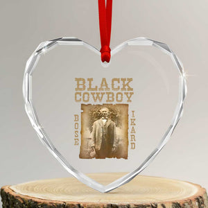 Bose Ikard Heart Crystal Glass Ornament Black Cowboy Western Legend Vintage TS02 Transparent Glass 3'' Heart Print Your Wear