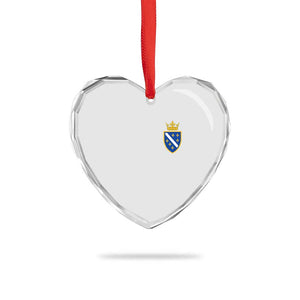 Bosnia and Herzegovina Flag Emblem with Crown Heart Crystal Glass Ornament TS11 Print Your Wear