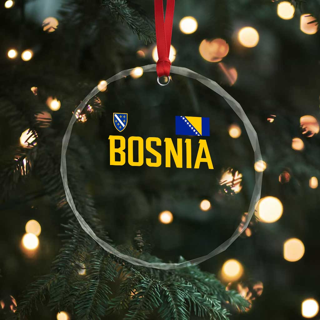 Bosnia and Herzegovina Pride Crystal Glass Ornament BiH Bosnian Flag Souvenirs TS11 Print Your Wear