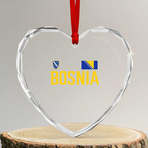 Bosnia and Herzegovina Pride Heart Crystal Glass Ornament BiH Bosnian Flag Souvenirs