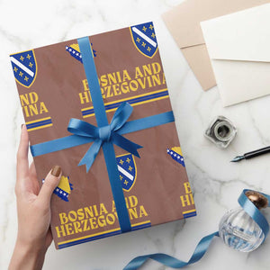 Bosnia Herzegovina Soccer Jersey Style Wrapping Paper Roll Country Map Heritage Football Fan