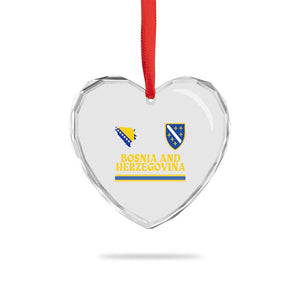 Bosnia Herzegovina Soccer Jersey Style Heart Crystal Glass Ornament Country Map Heritage Football Fan