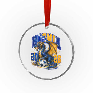 Bosnian Dragon Fudbal Fan Crystal Glass Ornament Bosnia And Herzegovina Pride