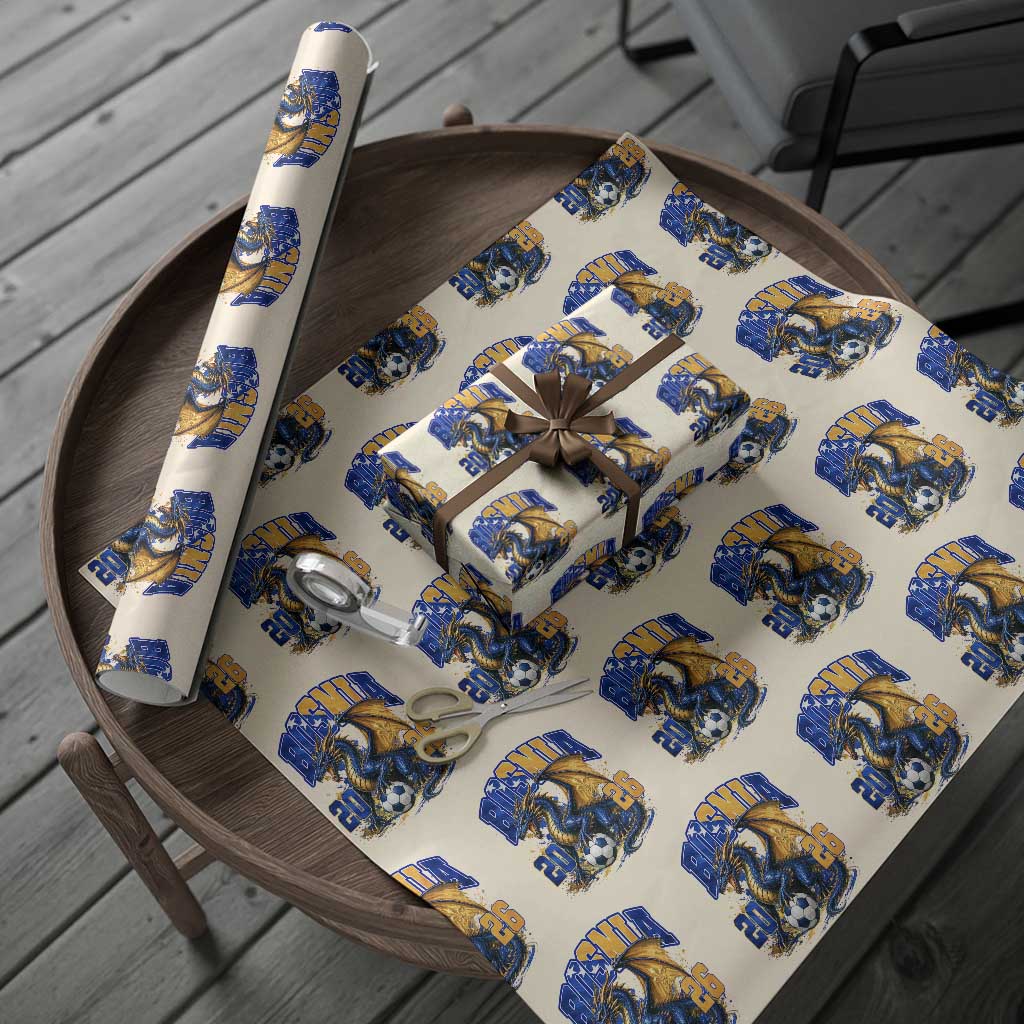 Bosnian Dragon Fudbal Fan Wrapping Paper Roll Bosnia And Herzegovina Pride