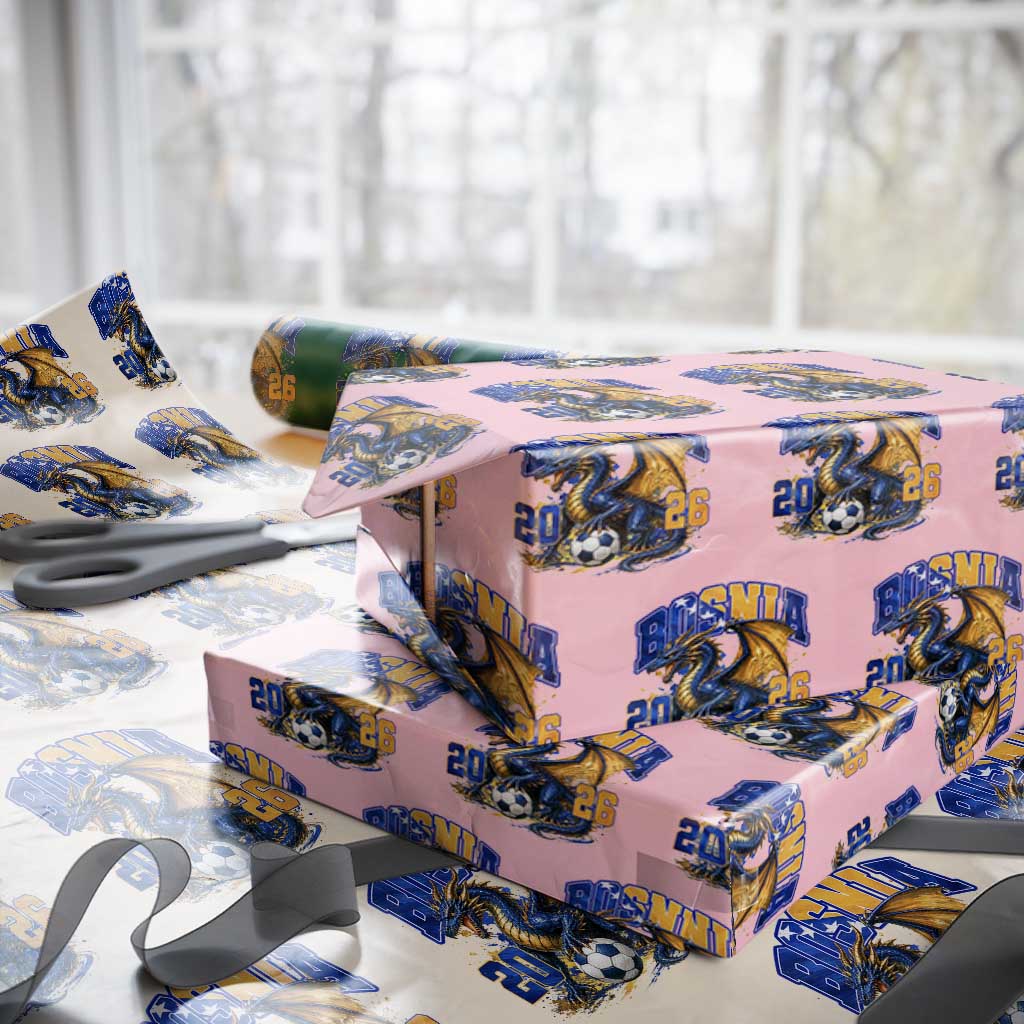 Bosnian Dragon Fudbal Fan Wrapping Paper Roll Bosnia And Herzegovina Pride