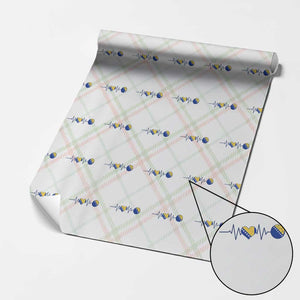 Bosnian Fudbal Heartbeat Wrapping Paper Roll Bosnia And Herzegovina Soccer Fan Gift