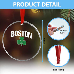 Boston Crystal Glass Ornament St Patricks Day Irish Green Shamrock Massachusetts TS10 Print Your Wear