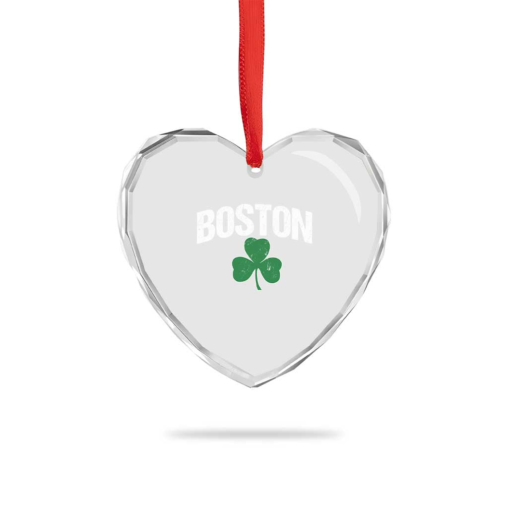 Boston Heart Crystal Glass Ornament St Patricks Day Irish Green Shamrock Massachusetts TS10 Print Your Wear