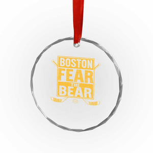 Boston Ice Hockey Crystal Glass Ornament Fear The Bear TS10 Print Your Wear