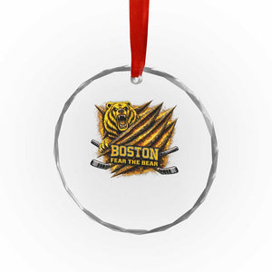 Boston Ice Hockey Crystal Glass Ornament Retro Fear The Bear Funny Sarcastic Saying TS10 Print Your Wear