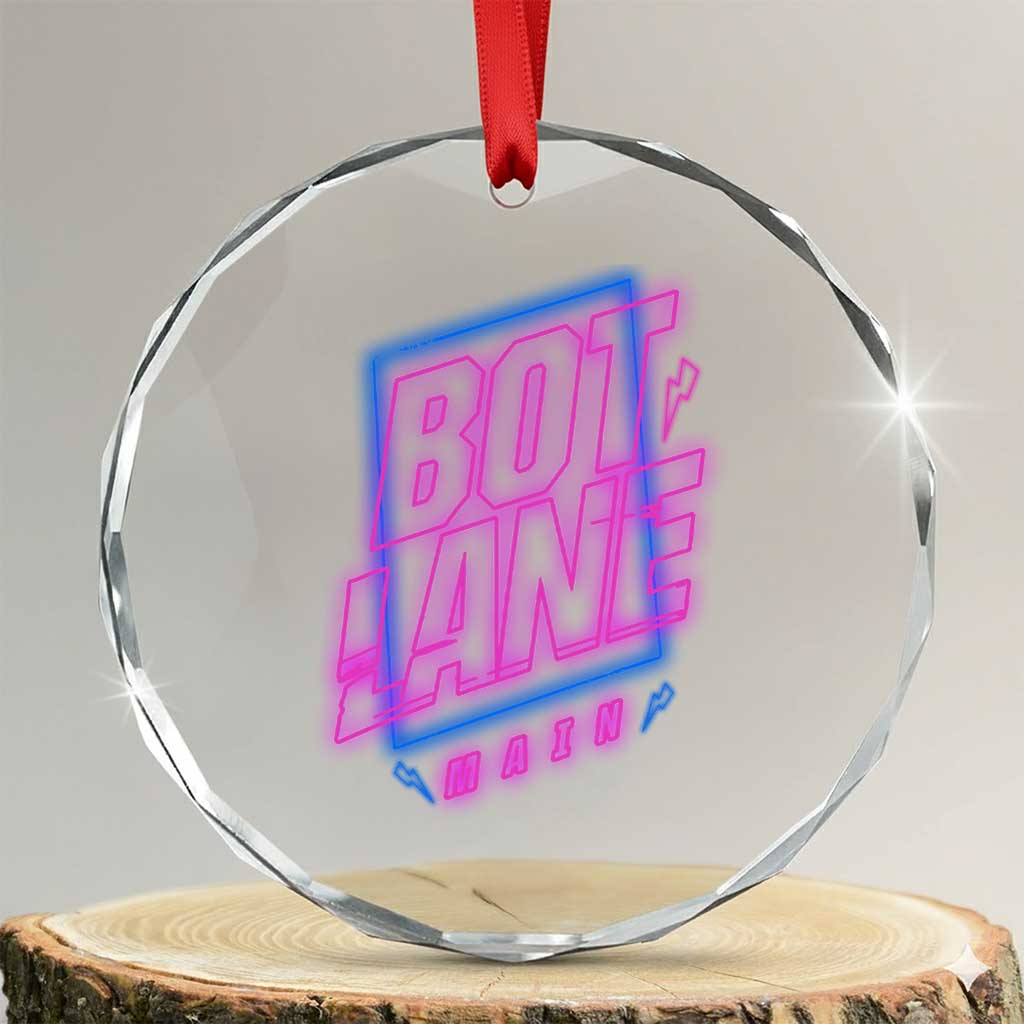 Bot Lane Main Cyberpunk Neon Style Crystal Glass Ornament Gaming Quote Gift TS12 Transparent Glass 3'' Circle Print Your Wear