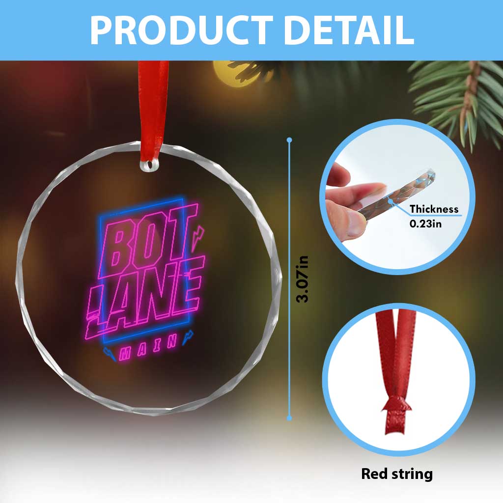 Bot Lane Main Cyberpunk Neon Style Crystal Glass Ornament Gaming Quote Gift TS12 Print Your Wear
