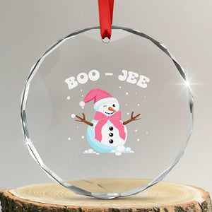 Bougie Snowman Crystal Glass Ornament Pink Christmas Xmas Gifts TS10 Transparent Glass 3'' Circle Print Your Wear