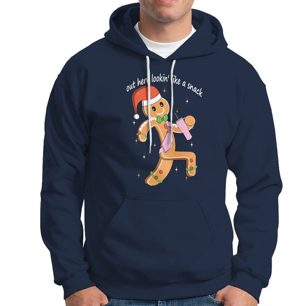Boujee Gingerbread Man Hoodie Out Here Lookin' Like A Snack TS02 Navy Printyourwear
