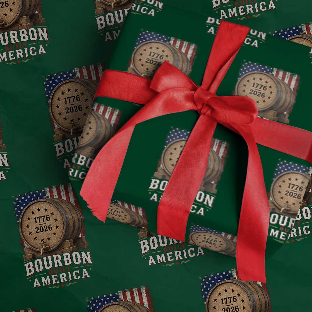 Bourbon Built America 250 Years Wrapping Paper Roll Patriotic Whiskey 250th Anniversary USA