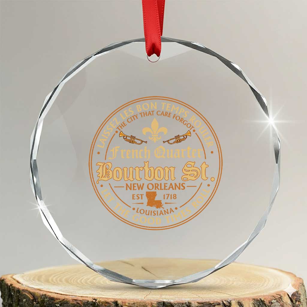 Bourbon Street French Quarter New Orleans Vintage Crystal Glass Ornament TS11 Transparent Glass 3'' Circle Print Your Wear