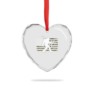 Bow Hunting Archer Bigfoot Heart Crystal Glass Ornament Sasquatch Camo US Flag Hunter Dad TS10 Print Your Wear