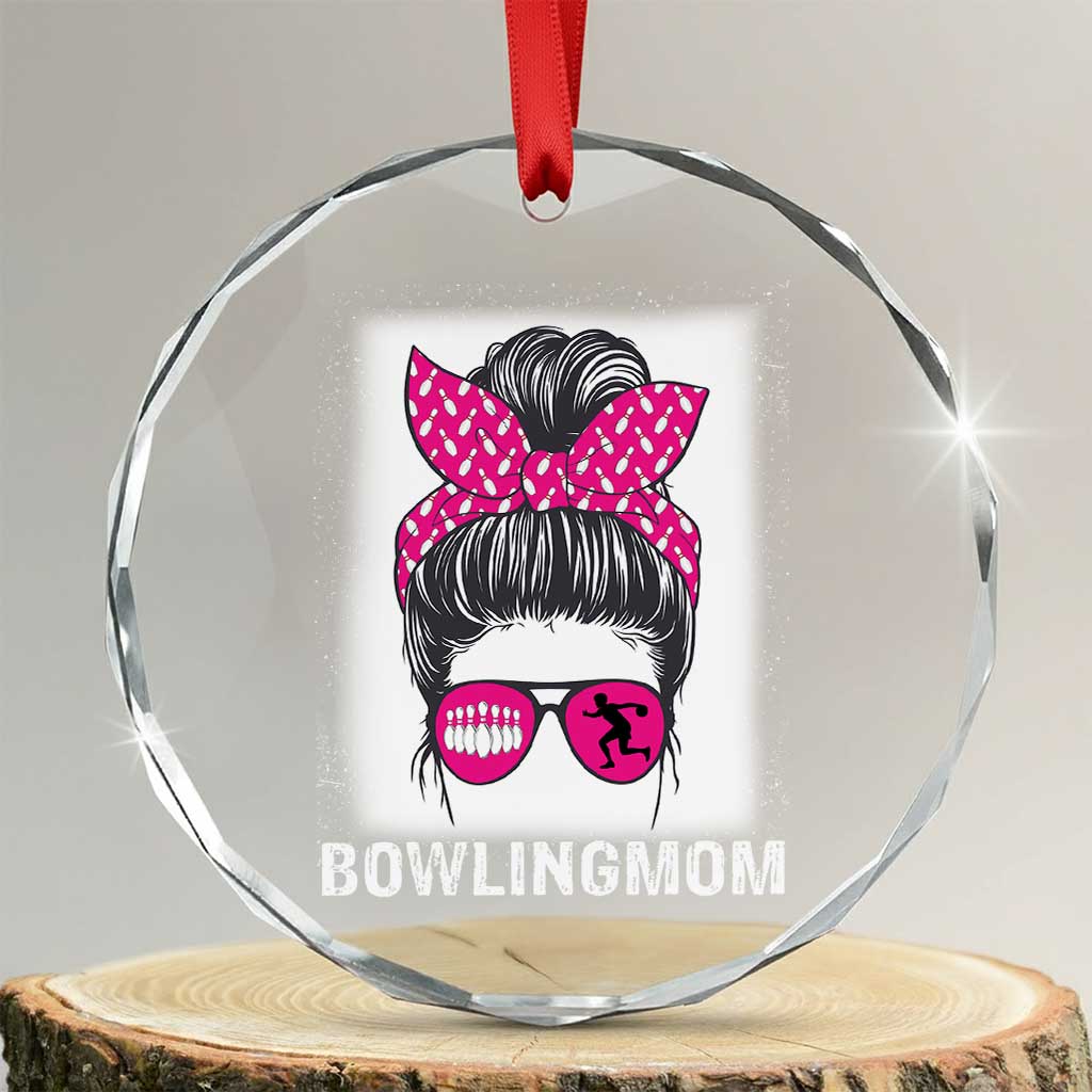 Bowling Mom Life Crystal Glass Ornament Funny Bowler Gift TS12 Transparent Glass 3'' Circle Print Your Wear
