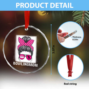 Bowling Mom Life Crystal Glass Ornament Funny Bowler Gift TS12 Print Your Wear