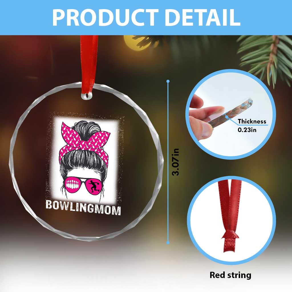 Bowling Mom Life Crystal Glass Ornament Funny Bowler Gift TS12 Print Your Wear