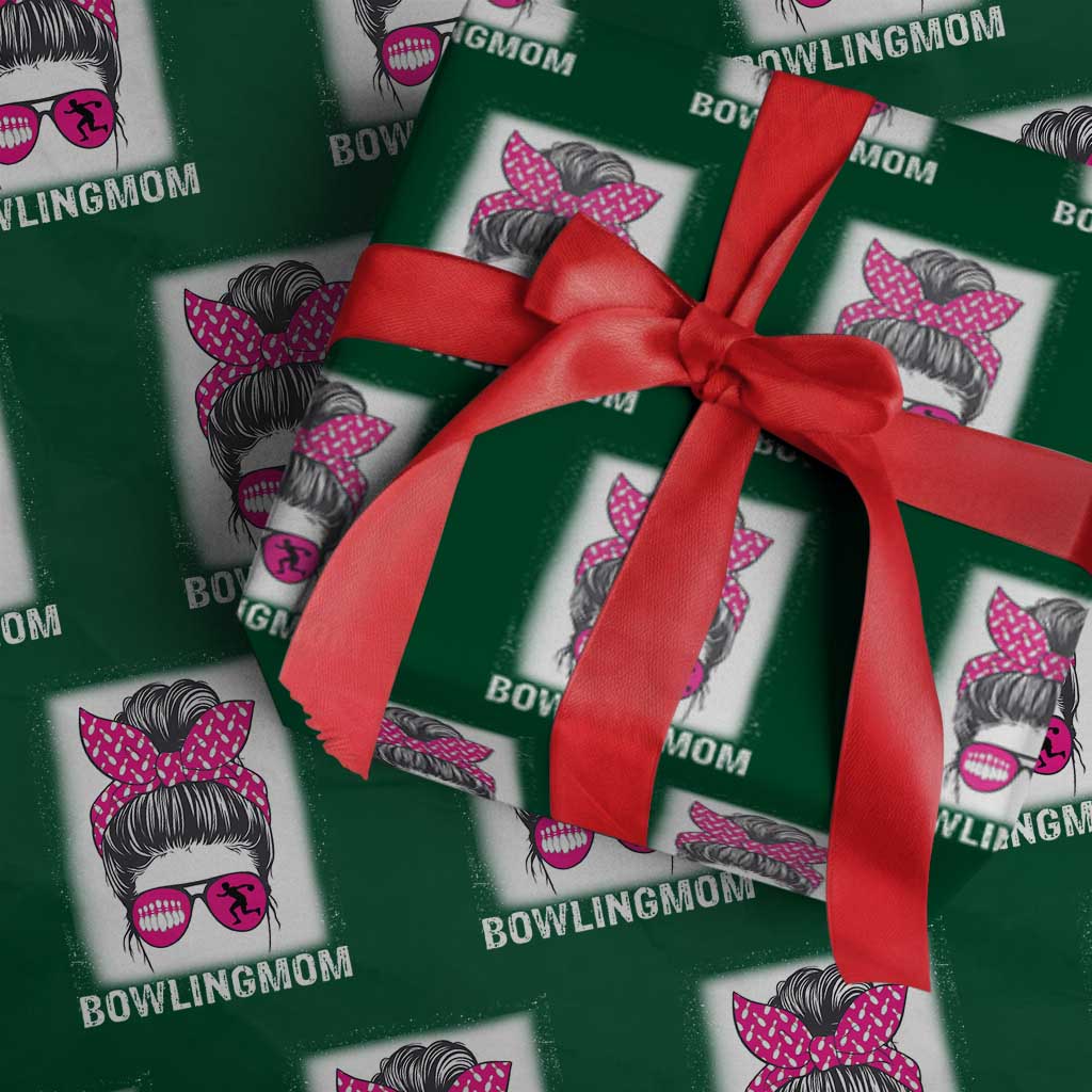 Bowling Mom Life Wrapping Paper Roll Funny Bowler Gift TS12 Green Print Your Wear