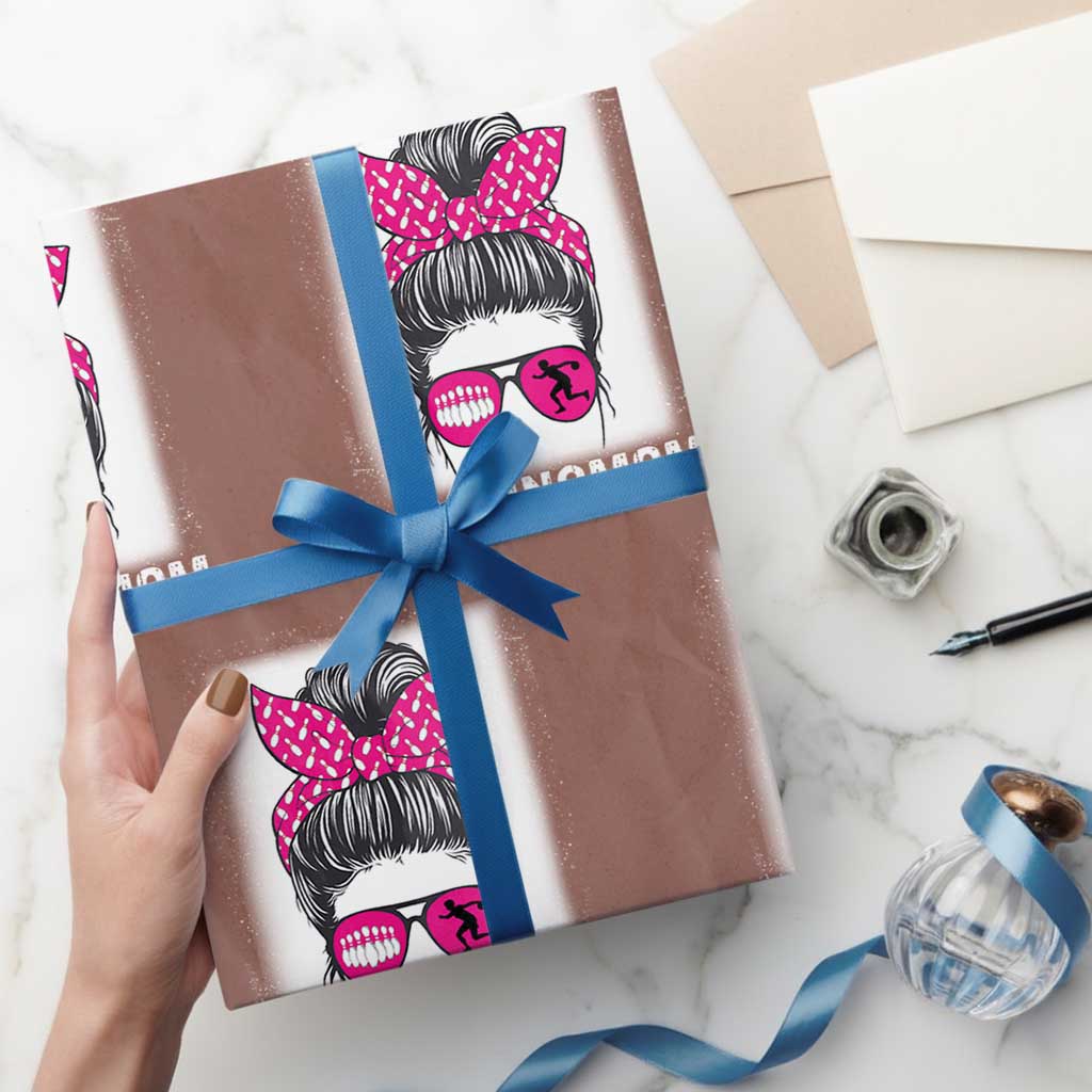 Bowling Mom Life Wrapping Paper Roll Funny Bowler Gift TS12 Mocha Print Your Wear