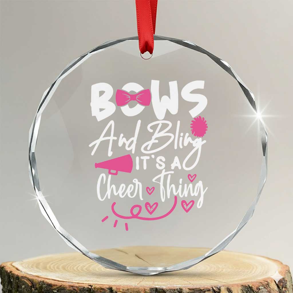 Bows And Bling Its A Cheer Thing Crystal Glass Ornament Cheerleading Gift TS12 Transparent Glass 3'' Circle Print Your Wear