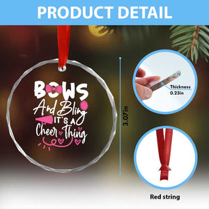 Bows And Bling Its A Cheer Thing Crystal Glass Ornament Cheerleading Gift TS12 Print Your Wear