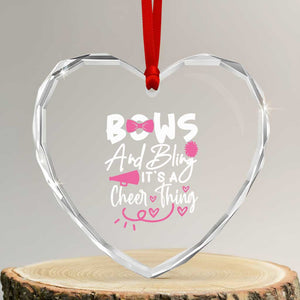 Bows And Bling Its A Cheer Thing Heart Crystal Glass Ornament Cheerleading Gift TS12 Transparent Glass 3'' Heart Print Your Wear