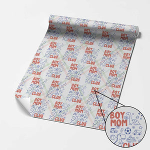 Boy Mom Club Wrapping Paper Roll Mom Of Boys Dinosaur Kids Toy Doodles TS11 Christmas Plaid Print Your Wear