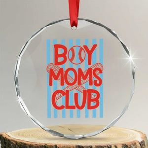 Boy Moms Club Crystal Glass Ornament Funny Motherhood Baseball Gift For Mom TS14 Transparent Glass 3'' Circle Print Your Wear
