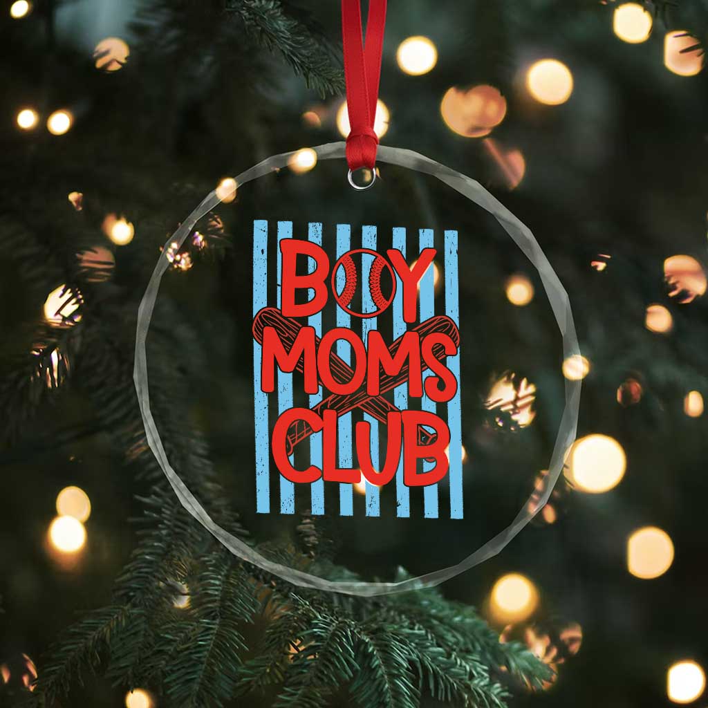 Boy Moms Club Crystal Glass Ornament Funny Motherhood Baseball Gift For Mom TS14 Print Your Wear