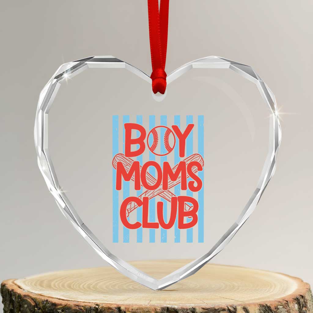 Boy Moms Club Heart Crystal Glass Ornament Funny Motherhood Baseball Gift For Mom TS14 Transparent Glass 3'' Heart Print Your Wear
