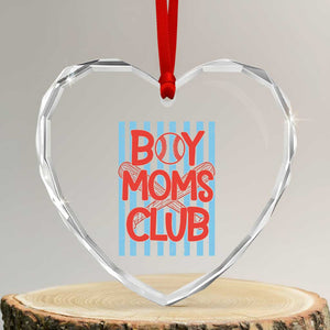 Boy Moms Club Heart Crystal Glass Ornament Funny Motherhood Baseball Gift For Mom TS14 Transparent Glass 3'' Heart Print Your Wear