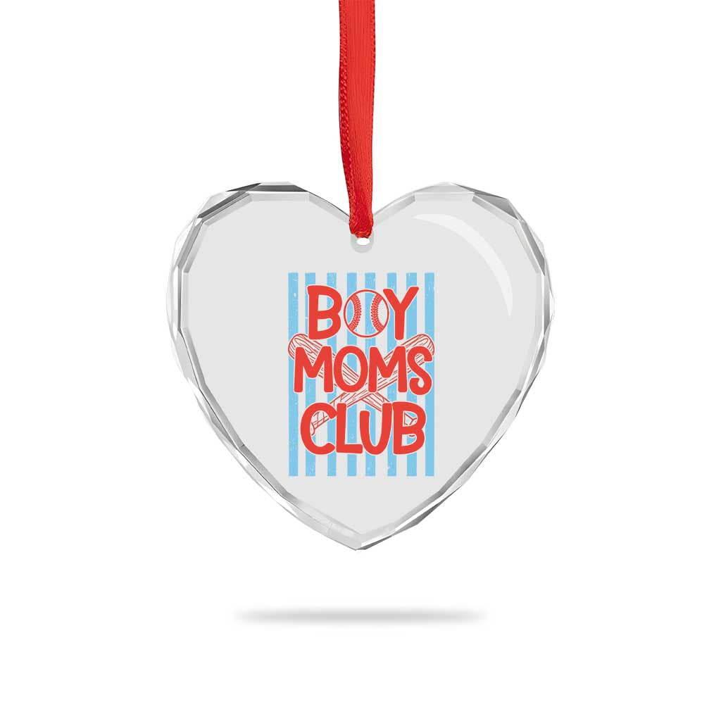 Boy Moms Club Heart Crystal Glass Ornament Funny Motherhood Baseball Gift For Mom TS14 Print Your Wear